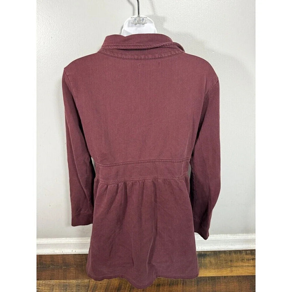 PrAna M Army MaroonMilitary Style Knit Utility Jacket Double Breasted Pocket - Picture 5 of 7